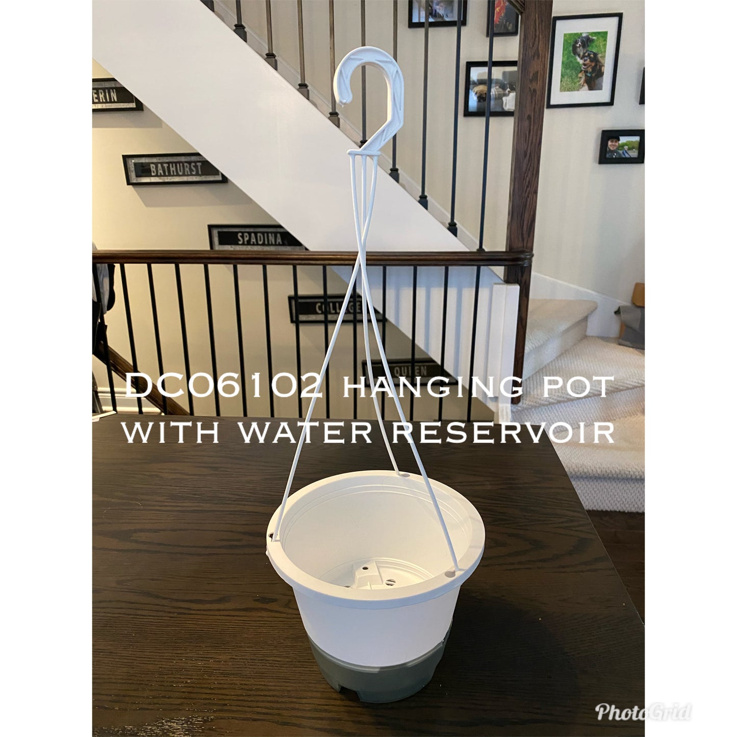 Plastic Hanging Pot with Water Reservoir